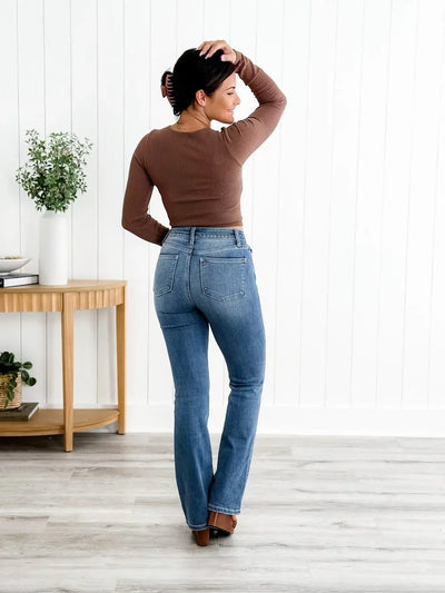 Jeans controle™ | Uitlopende stretch hoge taille