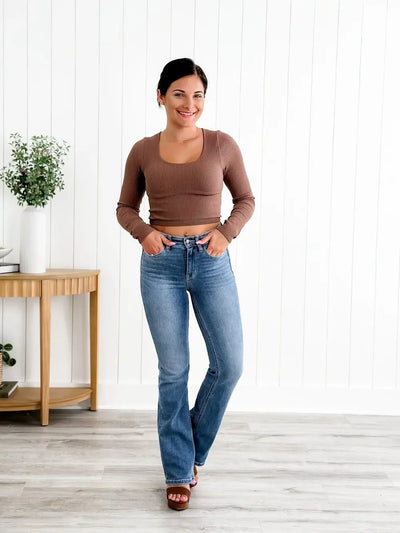 Jeans controle™ | Uitlopende stretch hoge taille